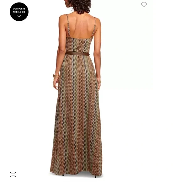 Ramy Brook Walker Metallic Mixed Stripe Maxi Dress